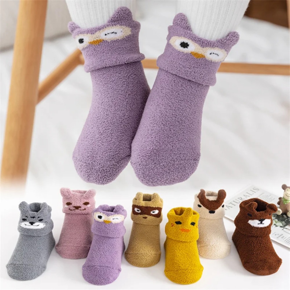 Unisex Baby Socks Non Slip - 1個入り グレー シリコン製 滑り止め ベビーソックス 新生児用