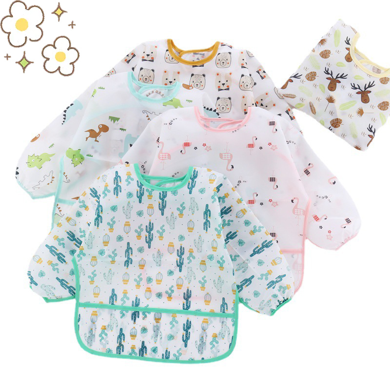 Waterproof Baby Bibs Silicone - ベビーシリコーン漫画よだれかけ 0-6 歳ソフトよだれかけベビーかわいい服幼児 BPA フリー防水長袖エプロン