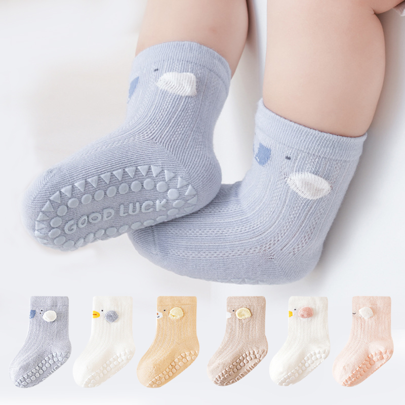 Unisex Baby Socks Non Slip - 3 ペア漫画ベビーフロアソックスメッシュ薄いソフトコットンノンスリップソックス新生児 & 幼児用