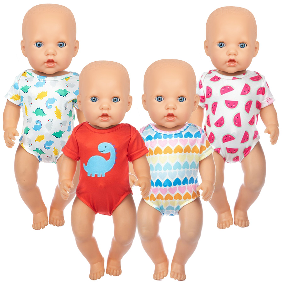Baby Clothes - 漫画恐竜水着 16-18 インチアメリカンドール用 40-45 センチメートル生まれた赤ちゃん人形服アクセサリー私たちの世代の女の子のおもちゃ