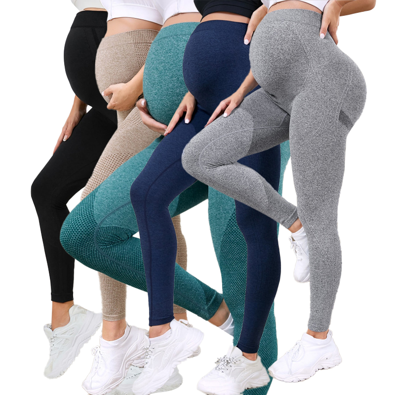 Maternity Wear - 女性のマタニティレギンスお腹の上にフルレングス妊娠ヨガパンツアクティブウェアワークアウトレギンス
