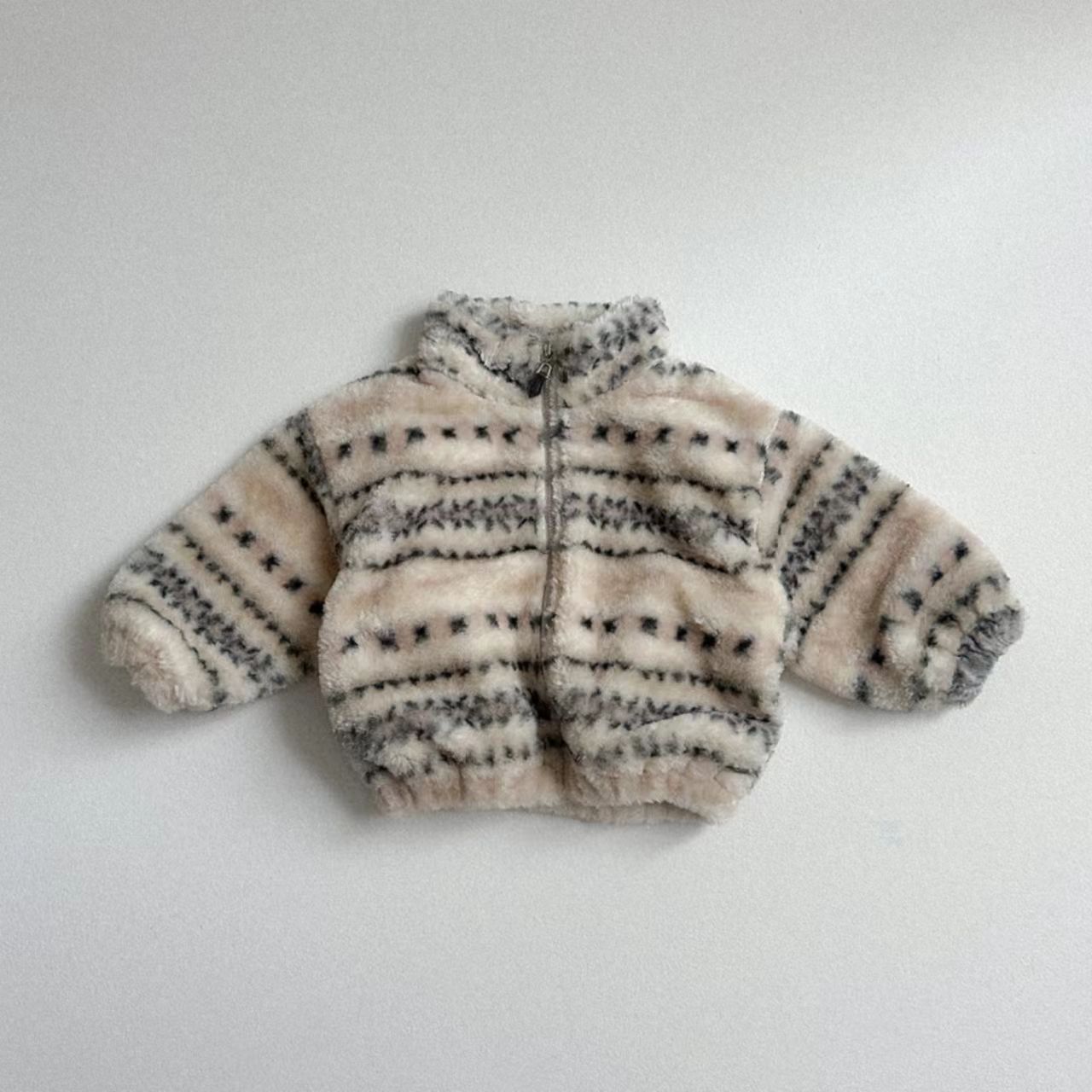 Toddler Boy Winter Fleece Jacket - 冬用ベビー暖かいプラッシュコート、幼児用女の子ヴィンテージプリントパッド入りジャケット、幼児用男の子長袖フリースコート、子供服-2026