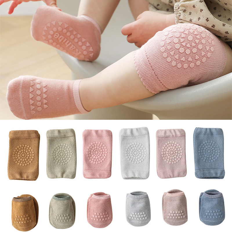Unisex Baby Socks Non Slip - 安全ベビー膝パッド靴下セットノンスリップフロアソックス肘クッション膝蓋骨夏子供クロールプロテクターレッグウォーマーガールズボーイズ