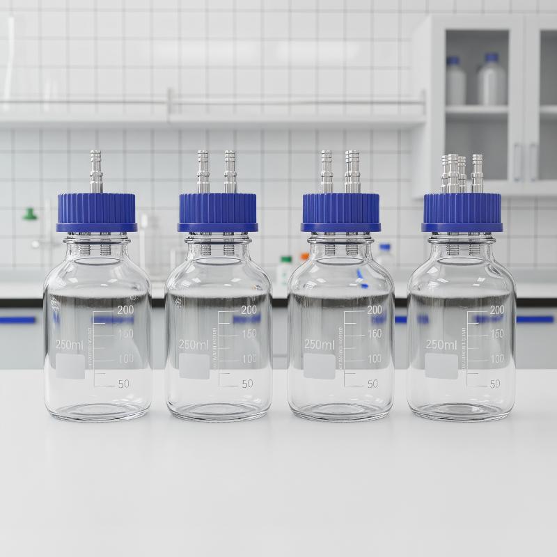 Feeding - 発酵タンク反応器供給カバー ステンレス鋼製ジャー蓋 ブルーヘッドスペースキャップ付き チューブ用補充カバー