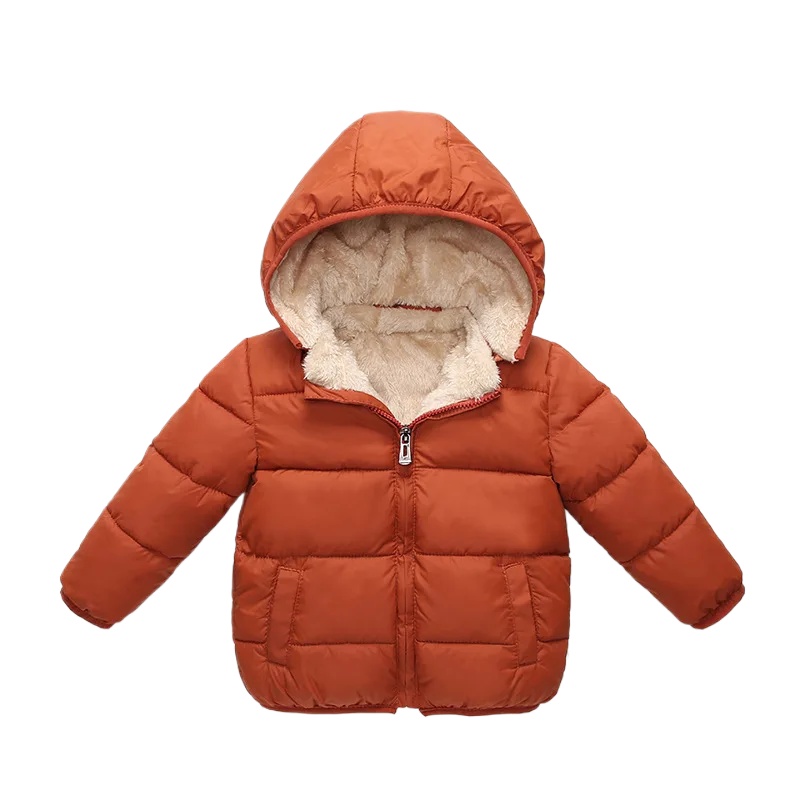 Toddler Boy Winter Fleece Jacket - 2026年冬の新作、厚手のキッズ用コート。裏地はフリース、中綿入りで暖かく、男の子にも女の子にも、幼児や赤ちゃんにも適した、綿入りの防寒アウター。