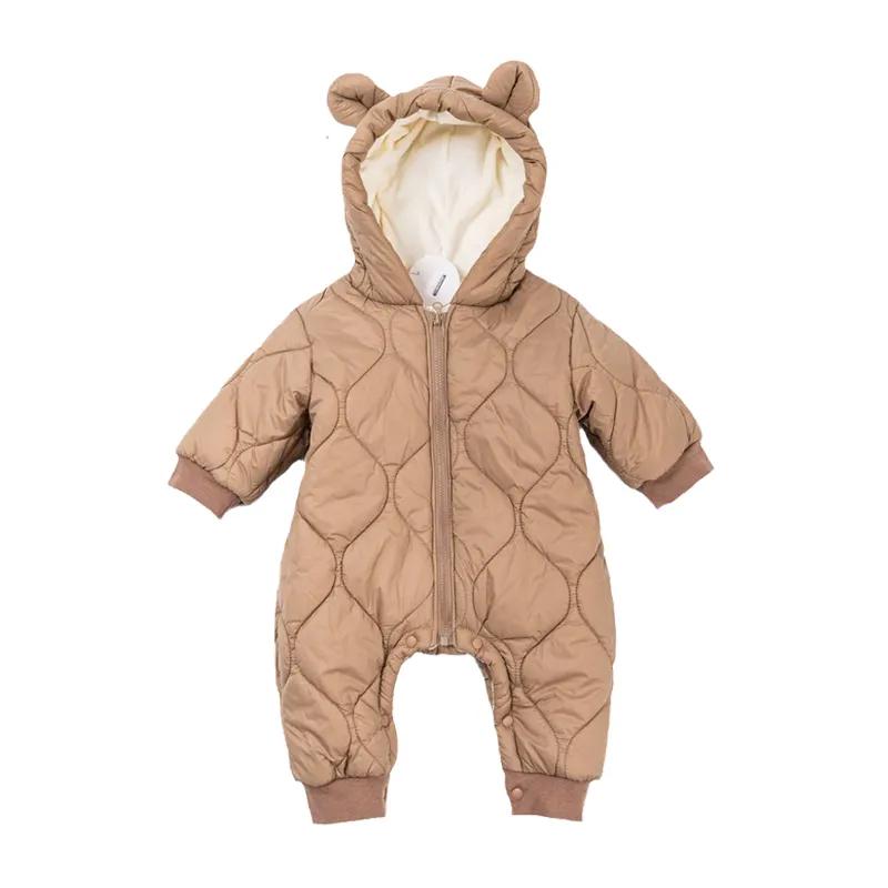 Cotton Baby Onesies Zipper - 新生児用厚手のコットンジャンプスーツ,ロンパース,フード付きフリーススーツ,子供服,男の子と女の子,ベビーロンパース,冬