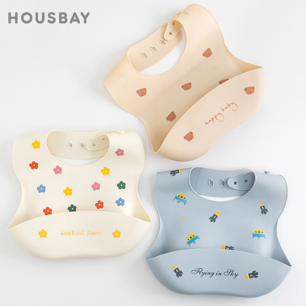 Waterproof Baby Bibs Silicone - ベビー防水ソフトシリコンビブ,調節可能なスカーフ,ロケットプリント,バーップクロス,フィーディングアクセサリー