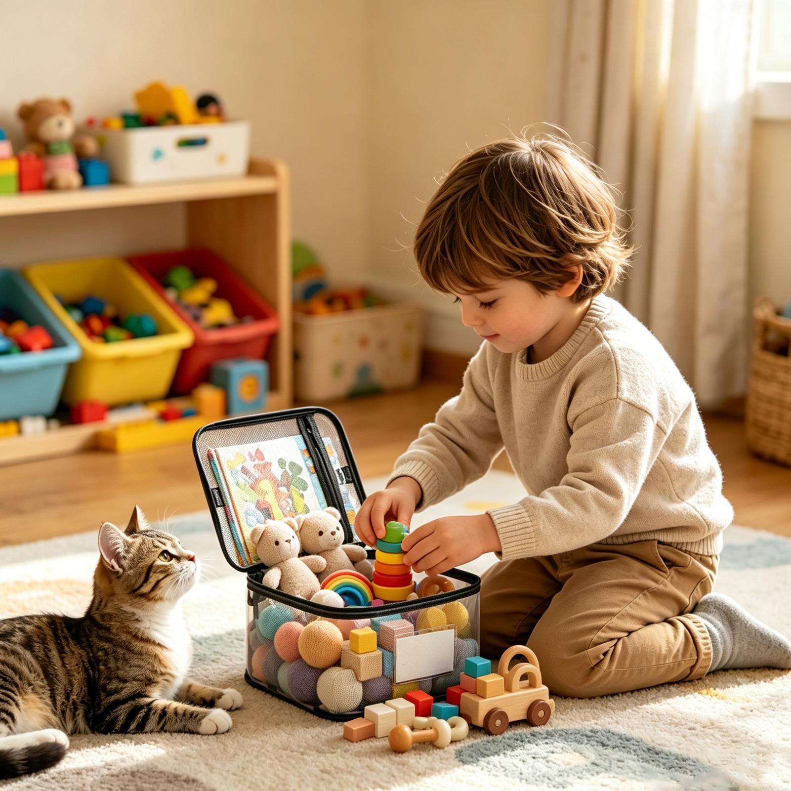 透明なおもちゃ収納袋 6 個透明ブロックホルダー ラベルとポ - Nursery のレビューと価格