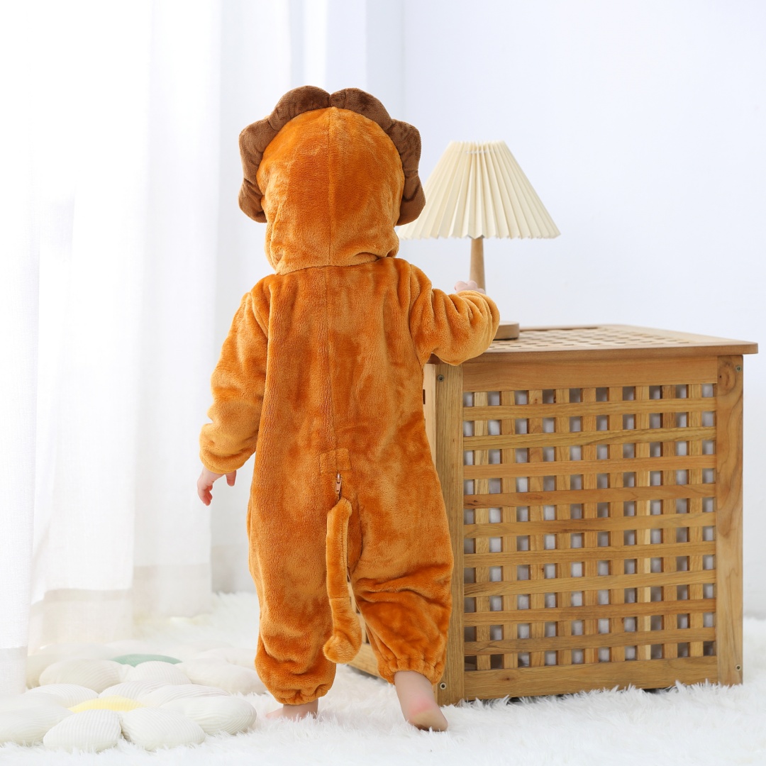 新生児かわいいライオン動物漫画ロンパース服女の子パジャマ長袖 - Cotton Baby Onesies Zipper のレビューと価格