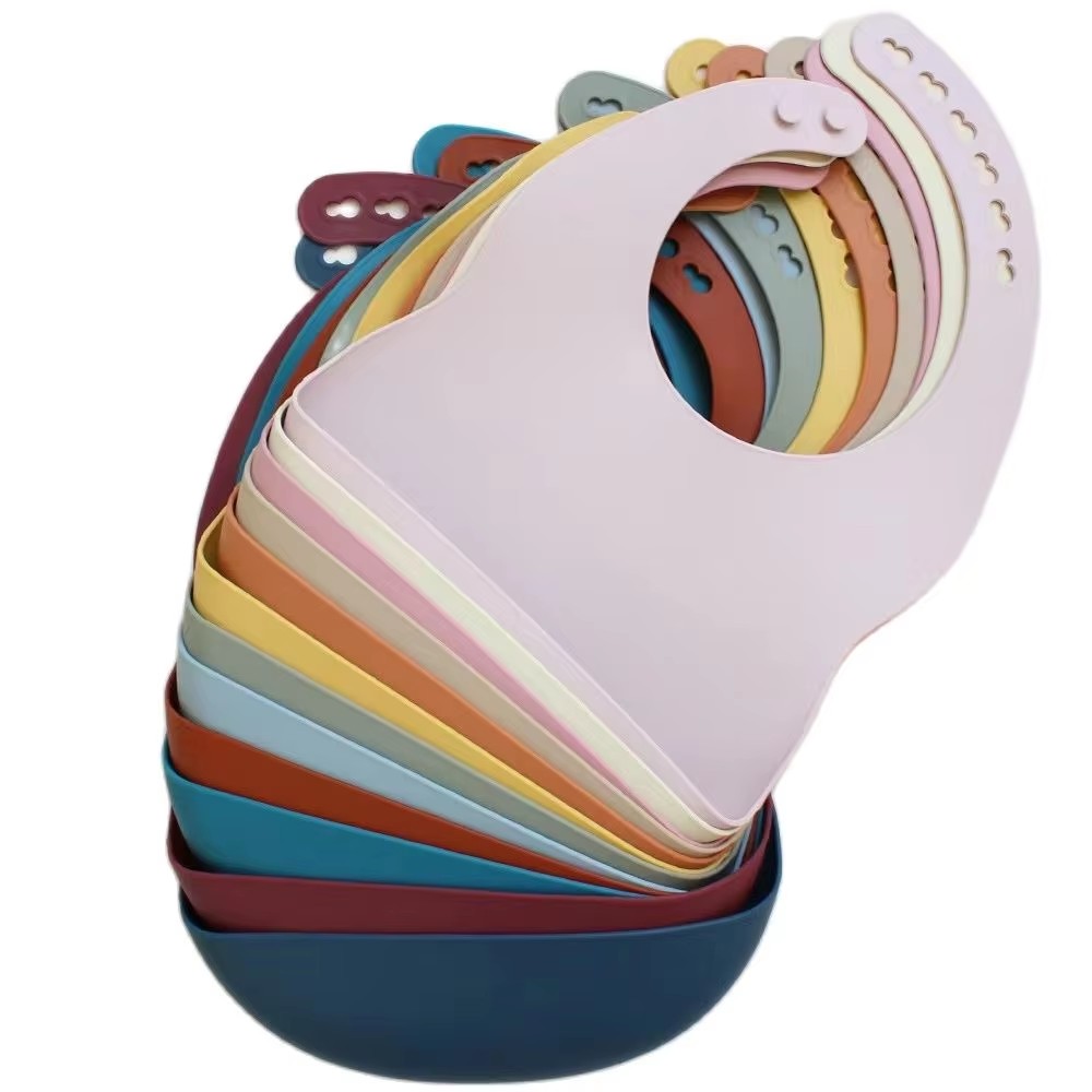 ベビーシリコントレイよだれかけ防水ソフト4スピード調整可能よ - Waterproof Baby Bibs Silicone のレビューと価格