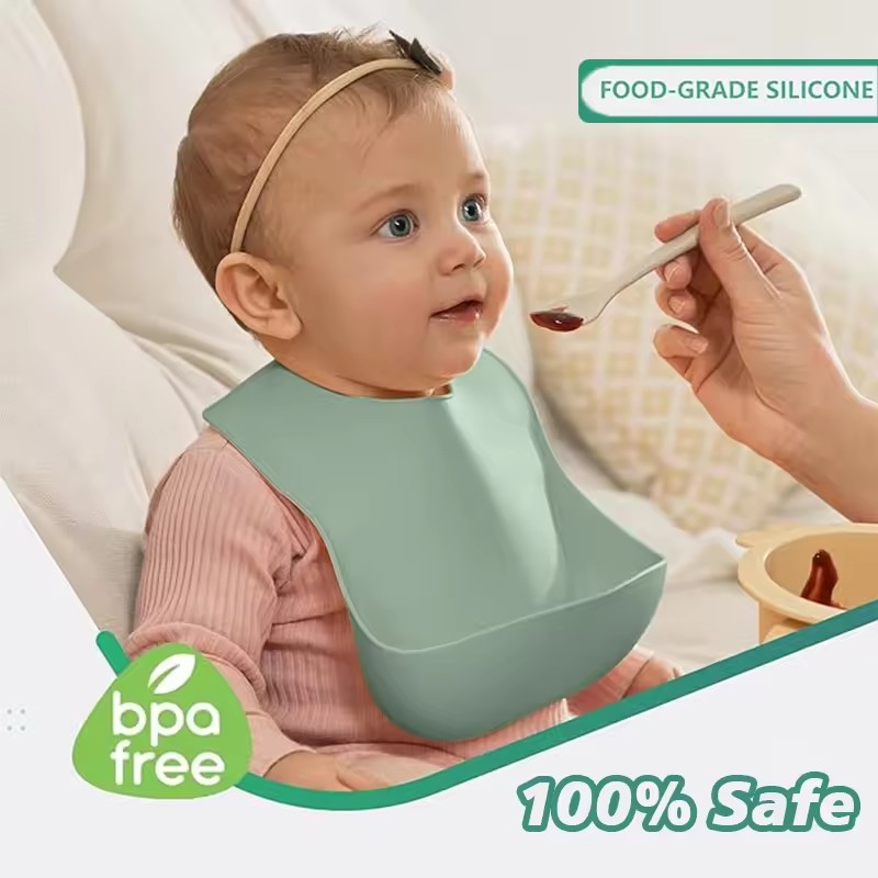 ベビーシリコントレイよだれかけ防水ソフト4スピード調整可能よ - Waterproof Baby Bibs Silicone のレビューと価格