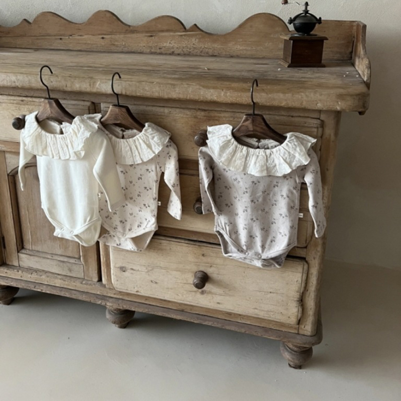 新生児用長袖レースカラージャンプスーツ,幼児用ソフトボディス - Newborn Baby Girl Romper Floral のレビューと価格
