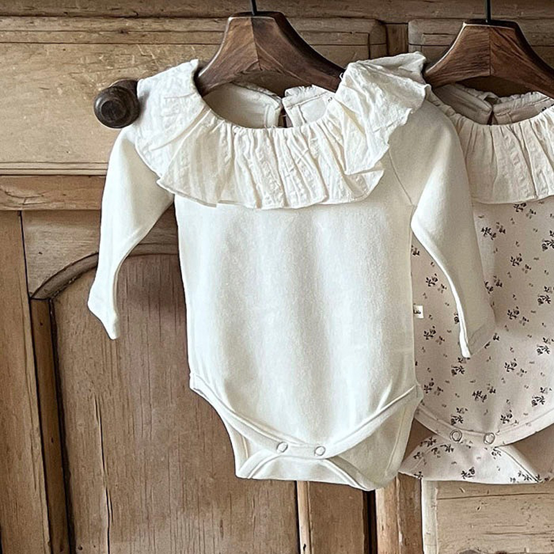 新生児用長袖レースカラージャンプスーツ,幼児用ソフトボディス - Newborn Baby Girl Romper Floral のレビューと価格