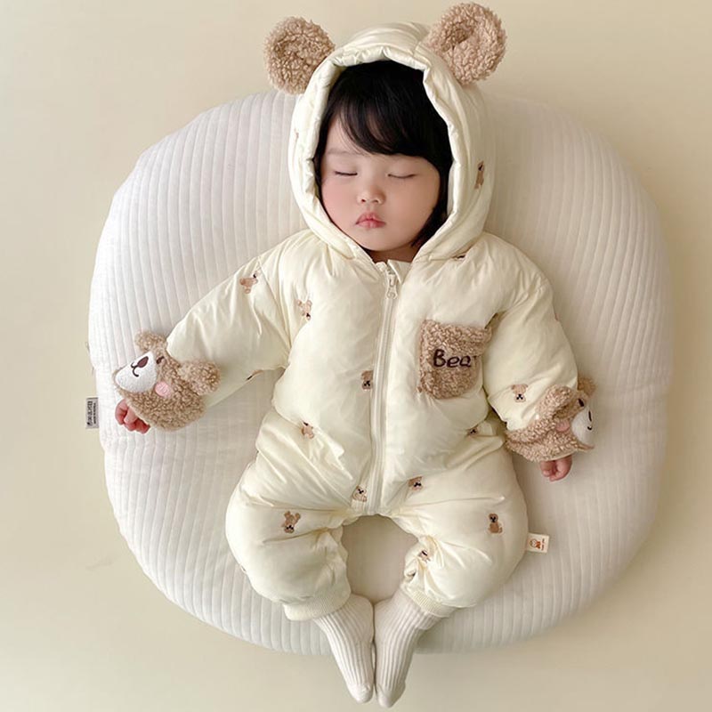 冬新生児ロンパース厚みの綿ジャンプスーツ幼児カバーオールフリ - Cotton Baby Onesies Zipper のレビューと価格