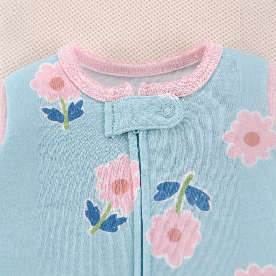 新生児用ピュアコットンロンパースパジャマ、漫画プリントのワン - Cotton Baby Onesies Zipper のレビューと価格