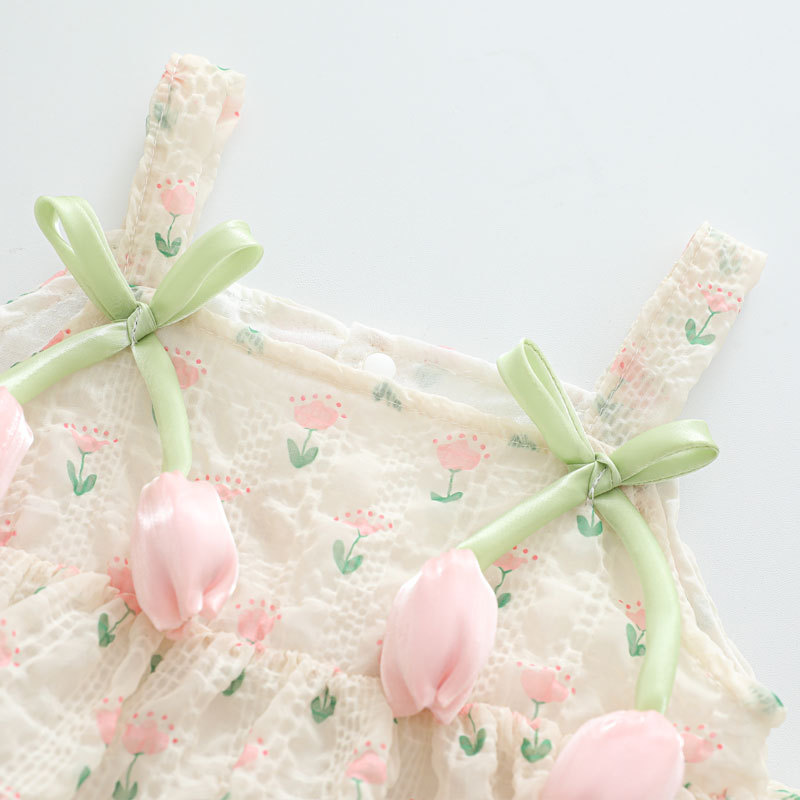 2026年ベビーガールサマープリンセスストラップボディスーツ - Newborn Baby Girl Romper Floral のレビューと価格