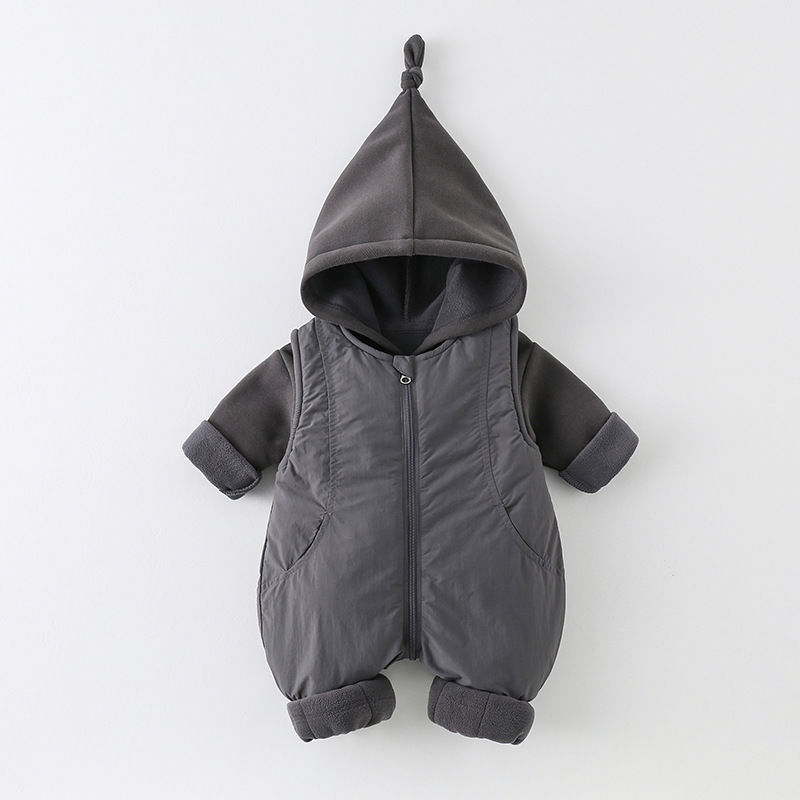冬用厚手コットンベビーロンパースユニセックス新生児綿入りスー - Cotton Baby Onesies Zipper のレビューと価格