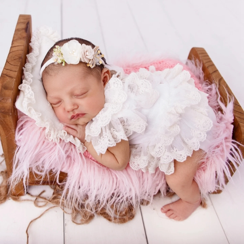 新生児写真撮影小道具女の子レースロンパース幼児写真撮影服ベビ - Infant Photography Props Outfit のレビューと価格