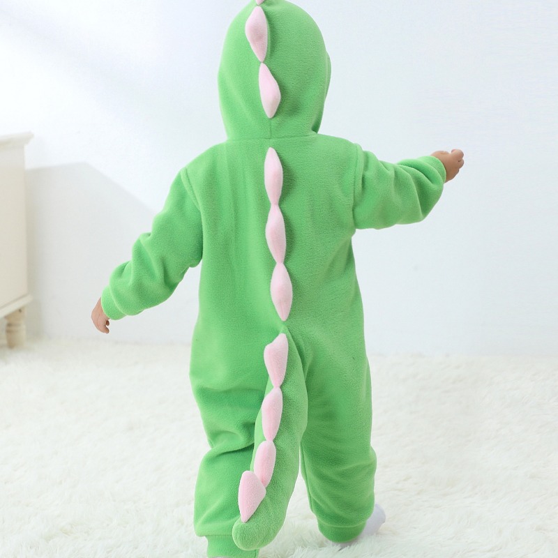 新生児用グリーン恐竜ロンパース フード付きボディスーツ ジャ - Cotton Baby Onesies Zipper のレビューと価格