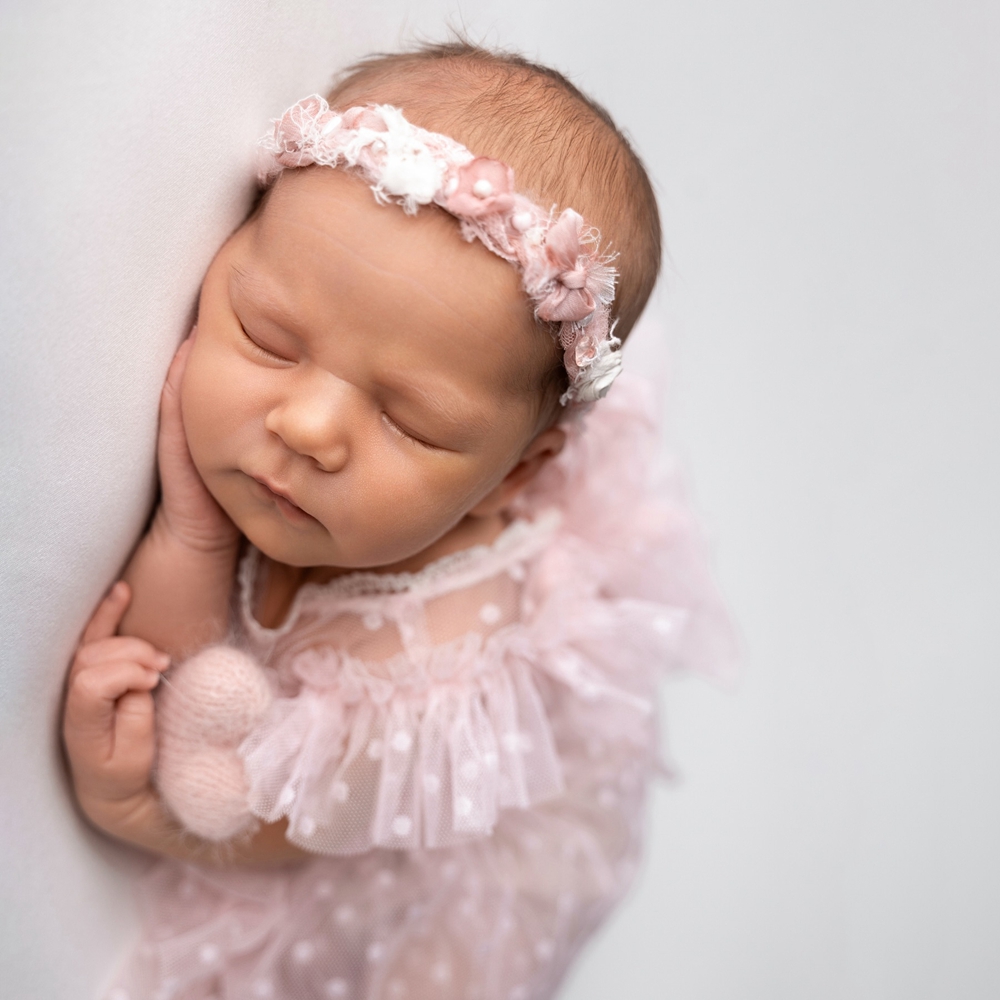 新生児写真撮影小道具女の赤ちゃんピンク水玉模様チュールチュチ - Infant Photography Props Outfit のレビューと価格