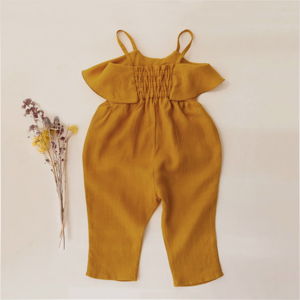 0〜3歳の女の赤ちゃんのための夏のジャンプスーツ,女の赤ちゃ - Baby Summer Linen Sleeveless Jumpsuit のレビューと価格