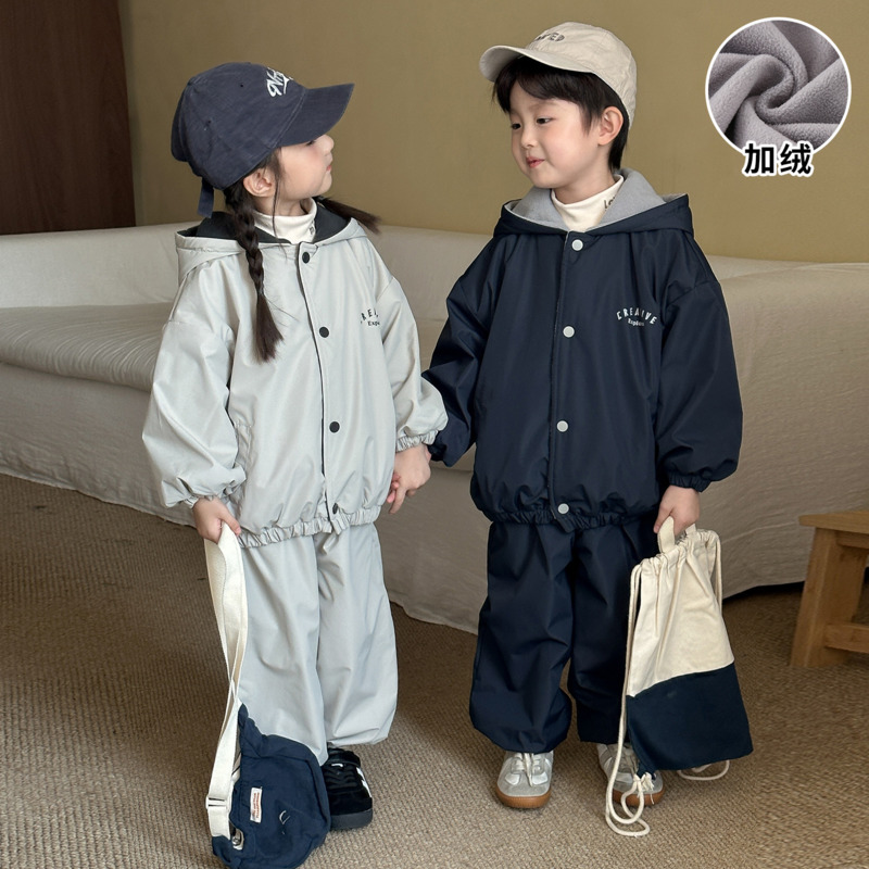 男の子・女の子用、フード付き2点セット、ベビー・幼児用、1歳 - Toddler Boy Winter Fleece Jacket のレビューと価格