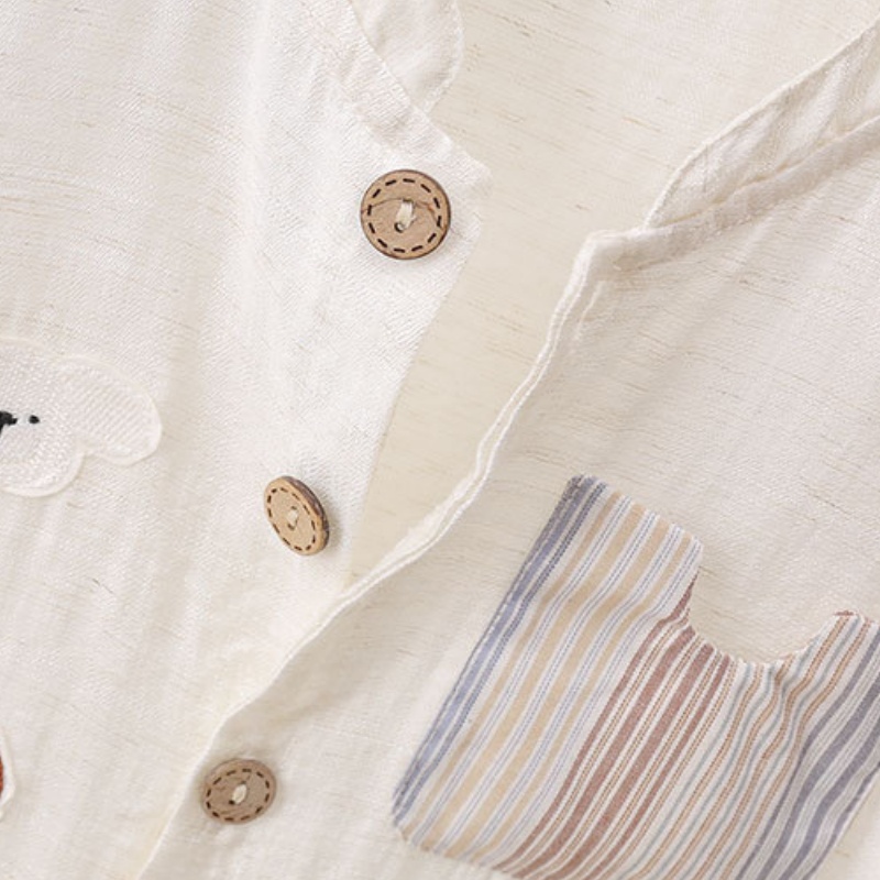 2026年夏 カートゥーンベアープリント 3ヶ月～3歳 ベビ - Baby Summer Linen Sleeveless Jumpsuit のレビューと価格