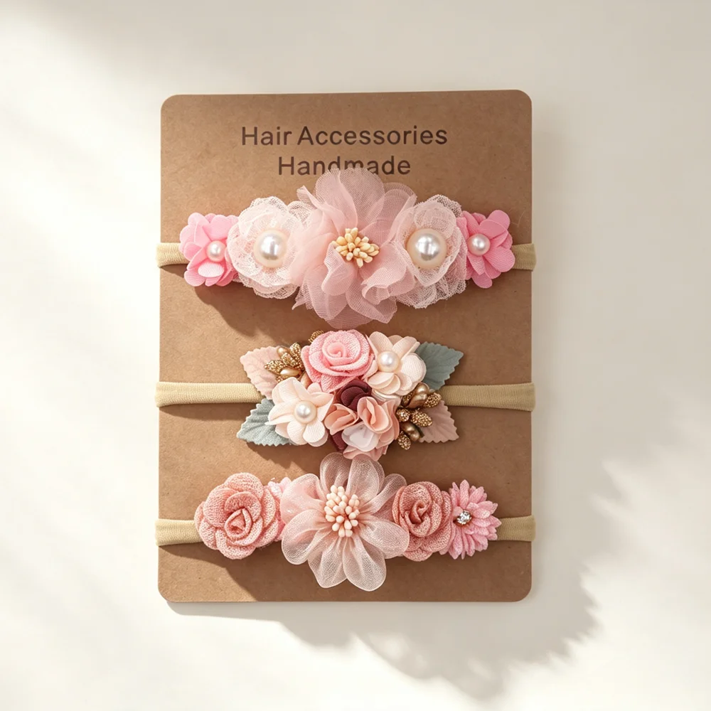 3個セット ベビーガール用伸縮性ヘアバンドセット 新生児用フ - Baby Gear のレビューと価格