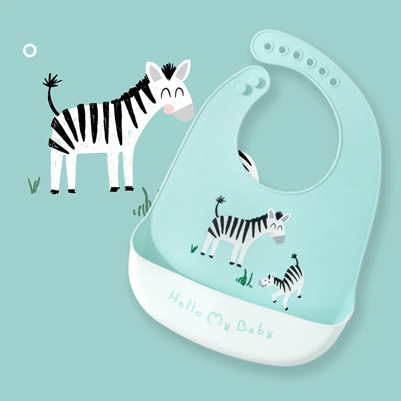 防水ベビーよだれかけベビー用品かわいい漫画動物プリント子供よ - Waterproof Baby Bibs Silicone のレビューと価格