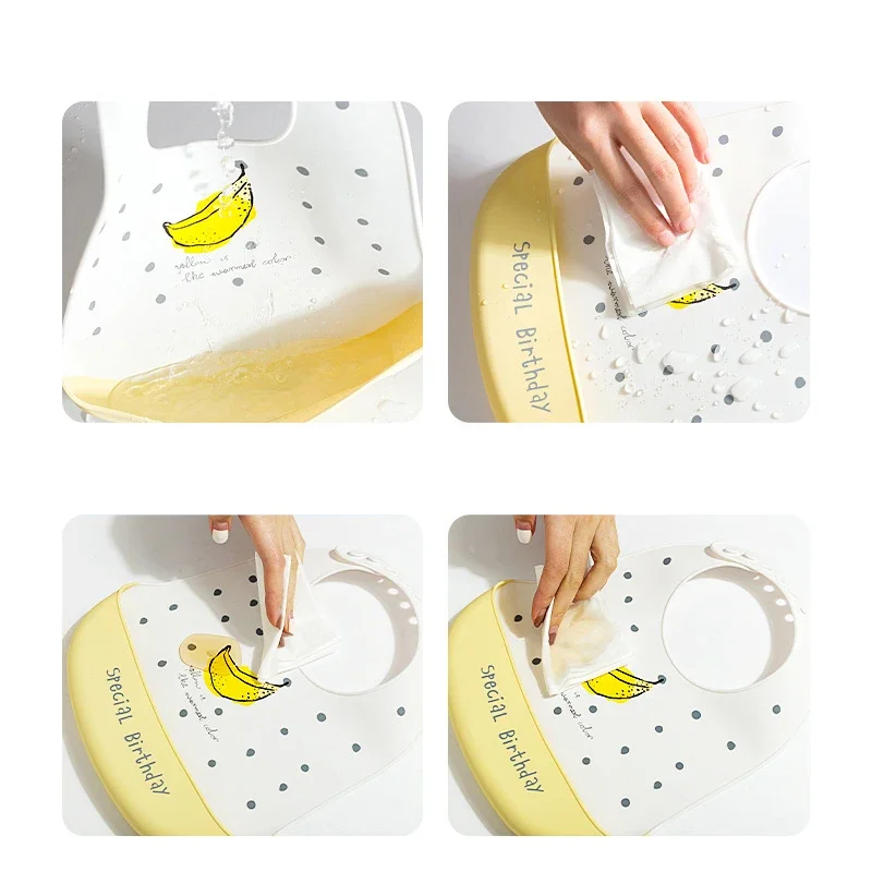 防水ベビーよだれかけベビー用品かわいい漫画動物プリント子供よ - Waterproof Baby Bibs Silicone のレビューと価格