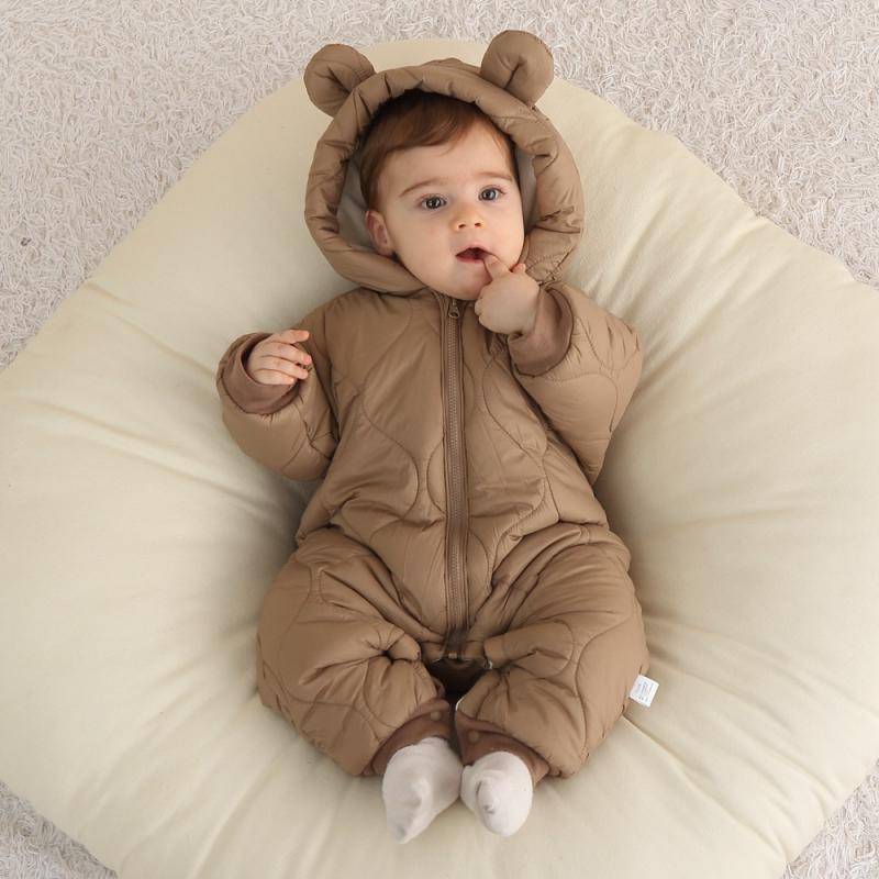 新生児用厚手のコットンジャンプスーツ,ロンパース,フード付き - Cotton Baby Onesies Zipper のレビューと価格