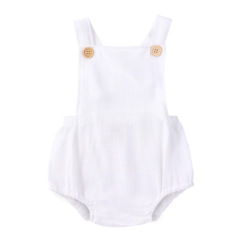 2025年夏 新生児 男の子 女の子 ロンパース ジャンプス - Baby Summer Linen Sleeveless Jumpsuit のレビューと価格