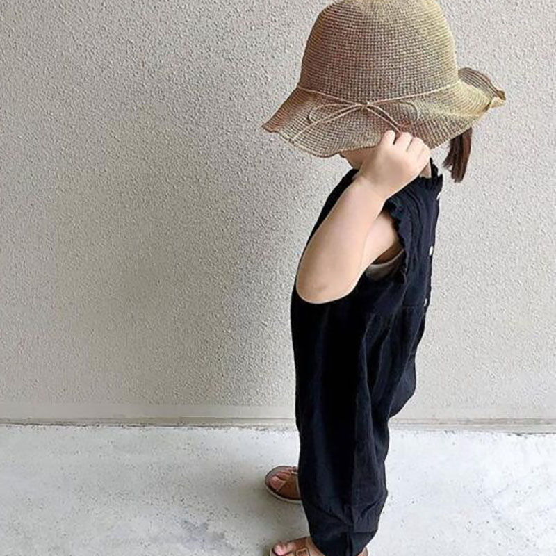 Milancel-夏のベビーロンパース,ノースリーブ,オーバ - Baby Summer Linen Sleeveless Jumpsuit のレビューと価格