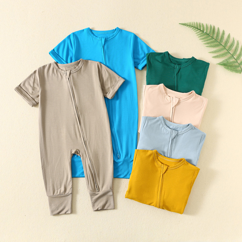 Somenie INSスタイル ベビーバンブーファイバー製ロ - Cotton Baby Onesies Zipper のレビューと価格