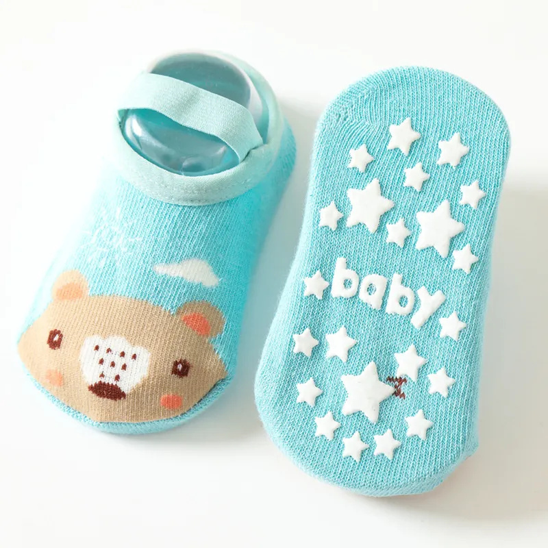 0-3 年新生児女の子男の子靴下ノンスリップ綿漫画プリント子 - Unisex Baby Socks Non Slip のレビューと価格
