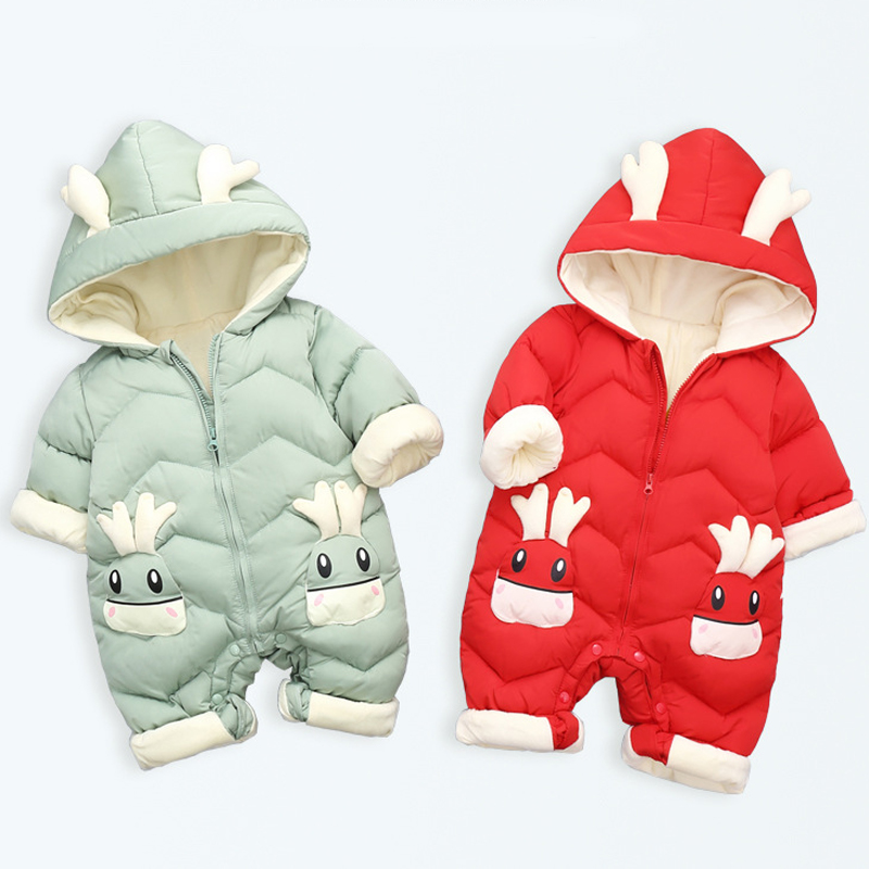 1-3Y 幼児厚いベルベットロンパース服冬秋パッド入り暖かい - Cotton Baby Onesies Zipper のレビューと価格