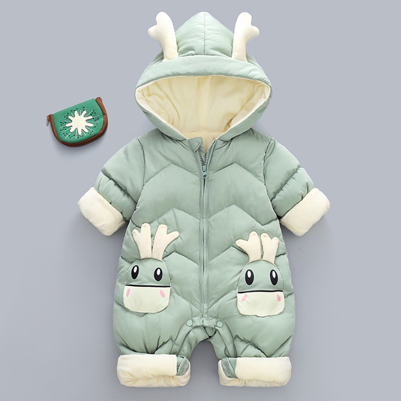 1-3Y 幼児厚いベルベットロンパース服冬秋パッド入り暖かい - Cotton Baby Onesies Zipper のレビューと価格