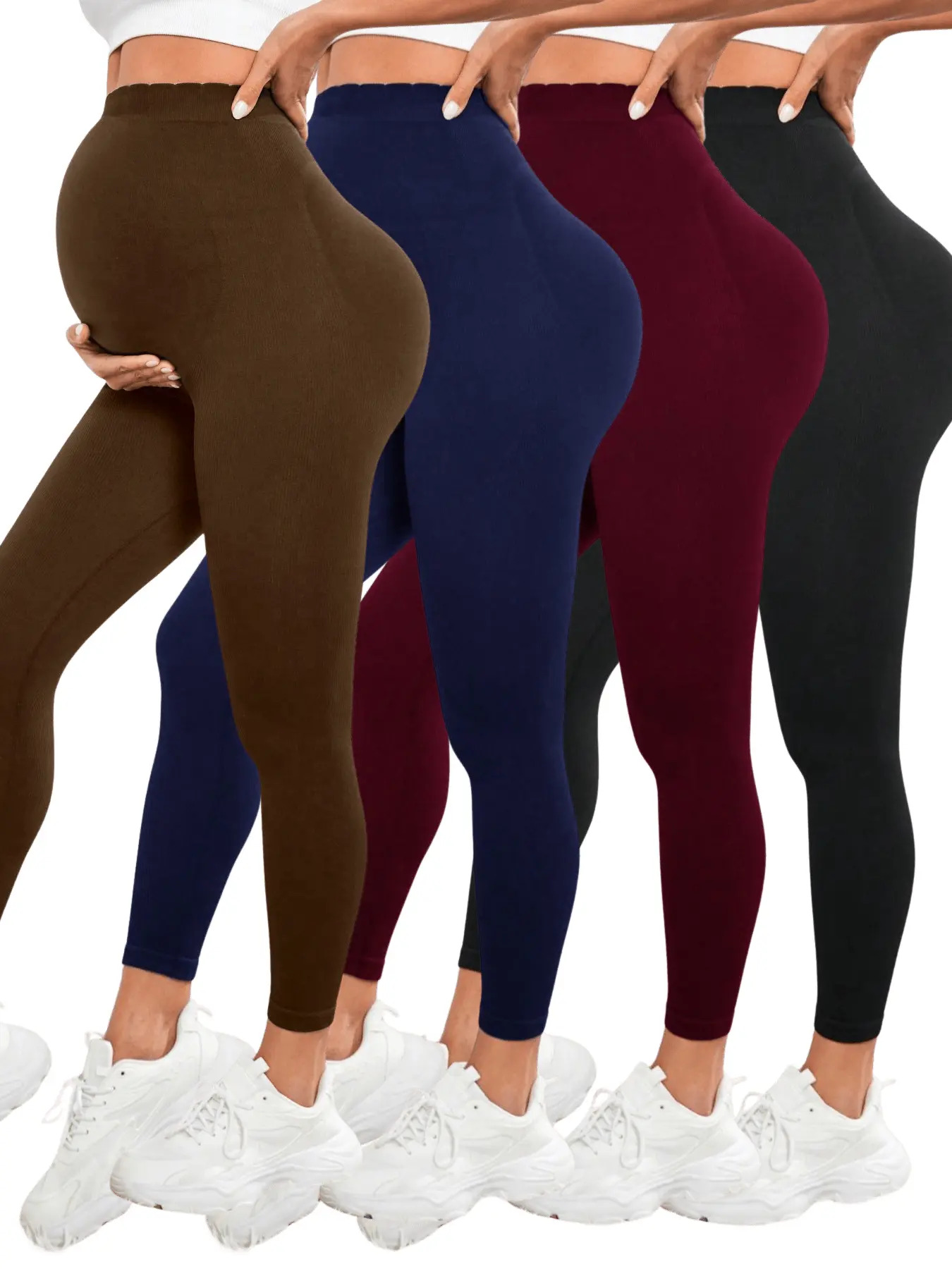 女性のマタニティ レギンス お腹の上 妊娠 アクティブウェア - Maternity Wear のレビューと価格