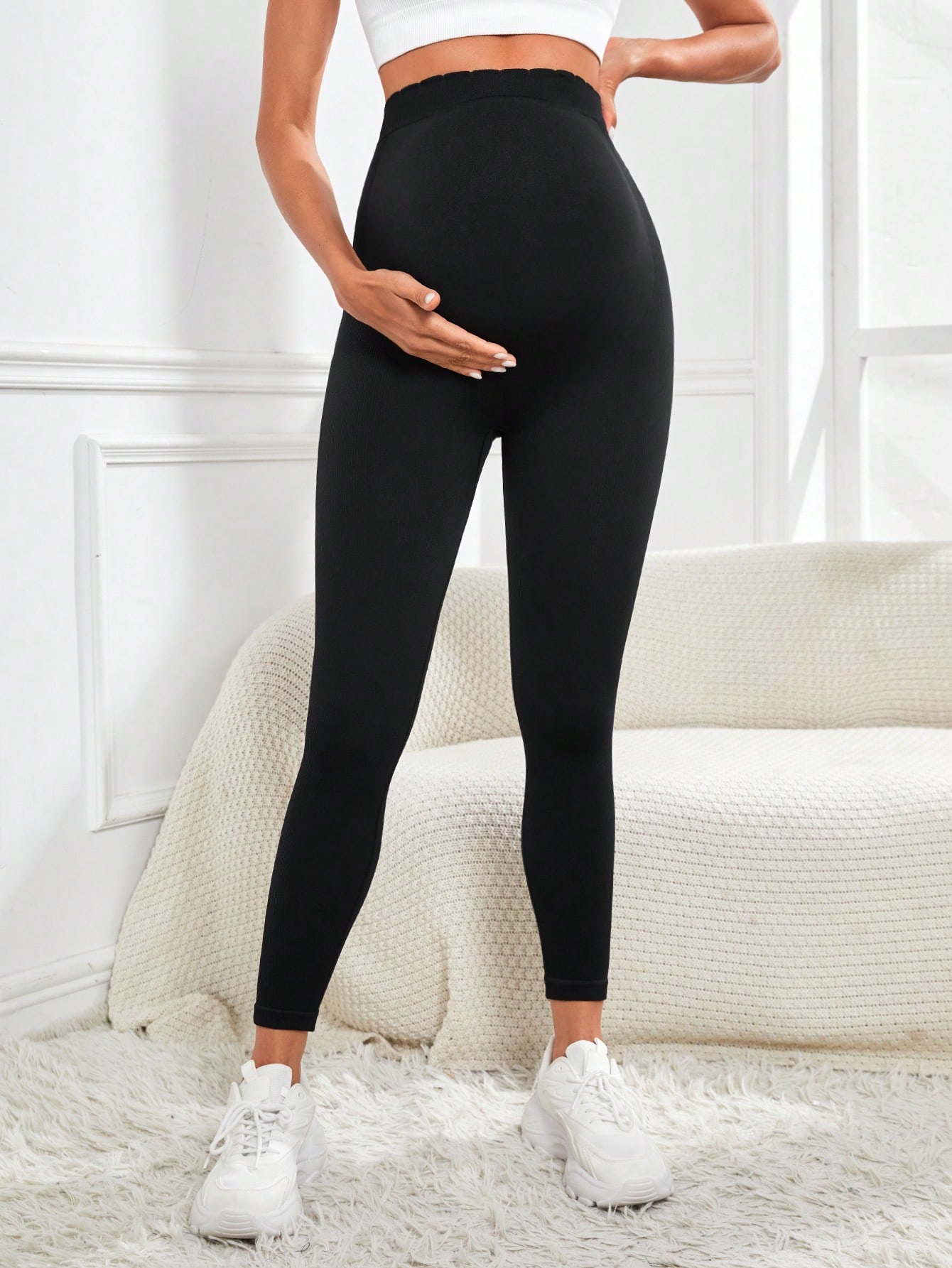 女性のマタニティ レギンス お腹の上 妊娠 アクティブウェア - Maternity Wear のレビューと価格