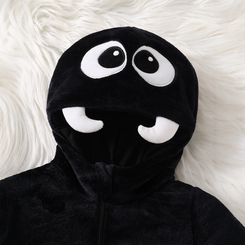 新生児用ブラックスパイダーロンパース 長袖フード付きボディス - Cotton Baby Onesies Zipper のレビューと価格