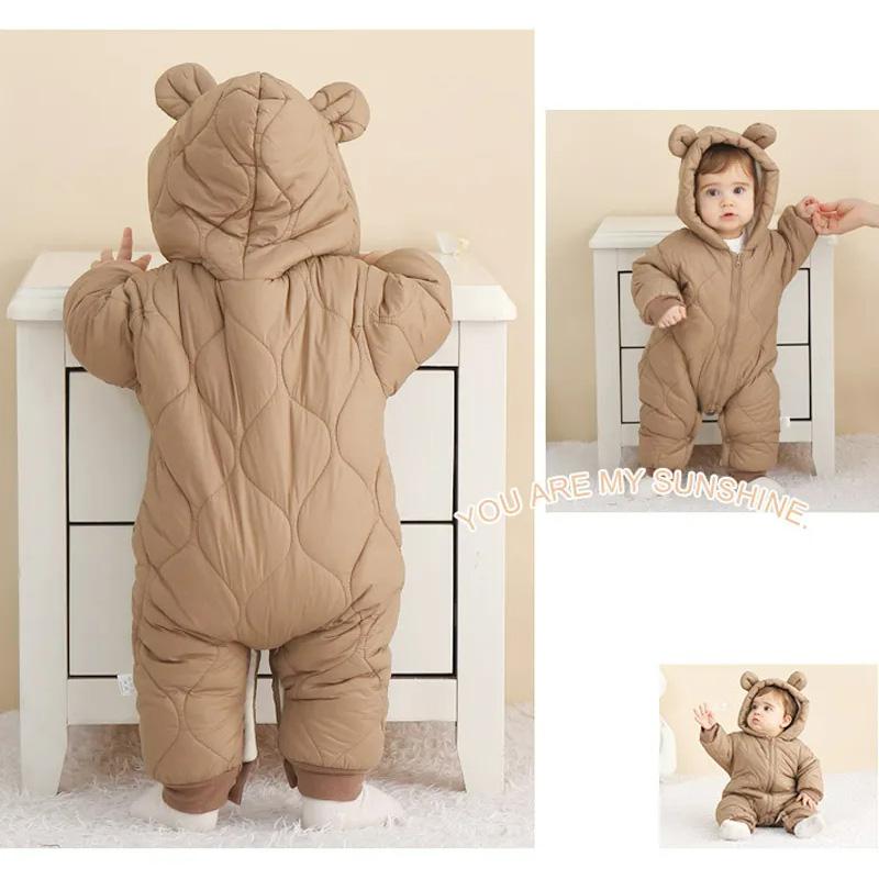 新生児ロンパース冬厚み綿ジャンプスーツ幼児カバーオールフリー - Cotton Baby Onesies Zipper のレビューと価格