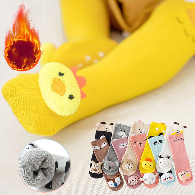 冬用厚手コットンキッズロングソックス3D漫画ぬいぐるみオーバ - Unisex Baby Socks Non Slip のレビューと価格