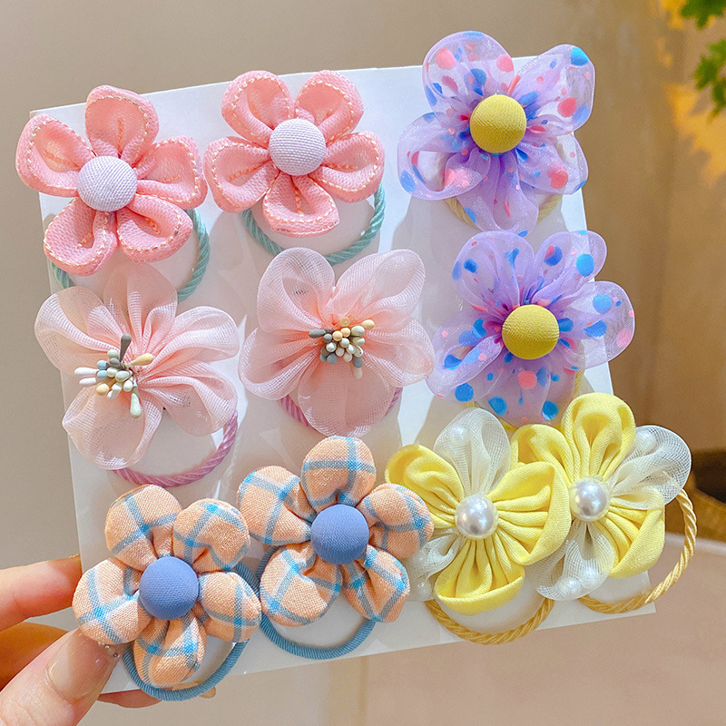10個入り子供用メッシュフラワーヘアループ、優れた伸縮性、ベ - Baby Gear のレビューと価格